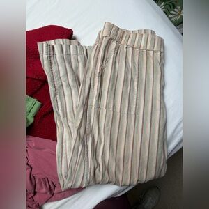 Toad&Co Striped Pull-On Pants in Beige Multi-Stripe, size L